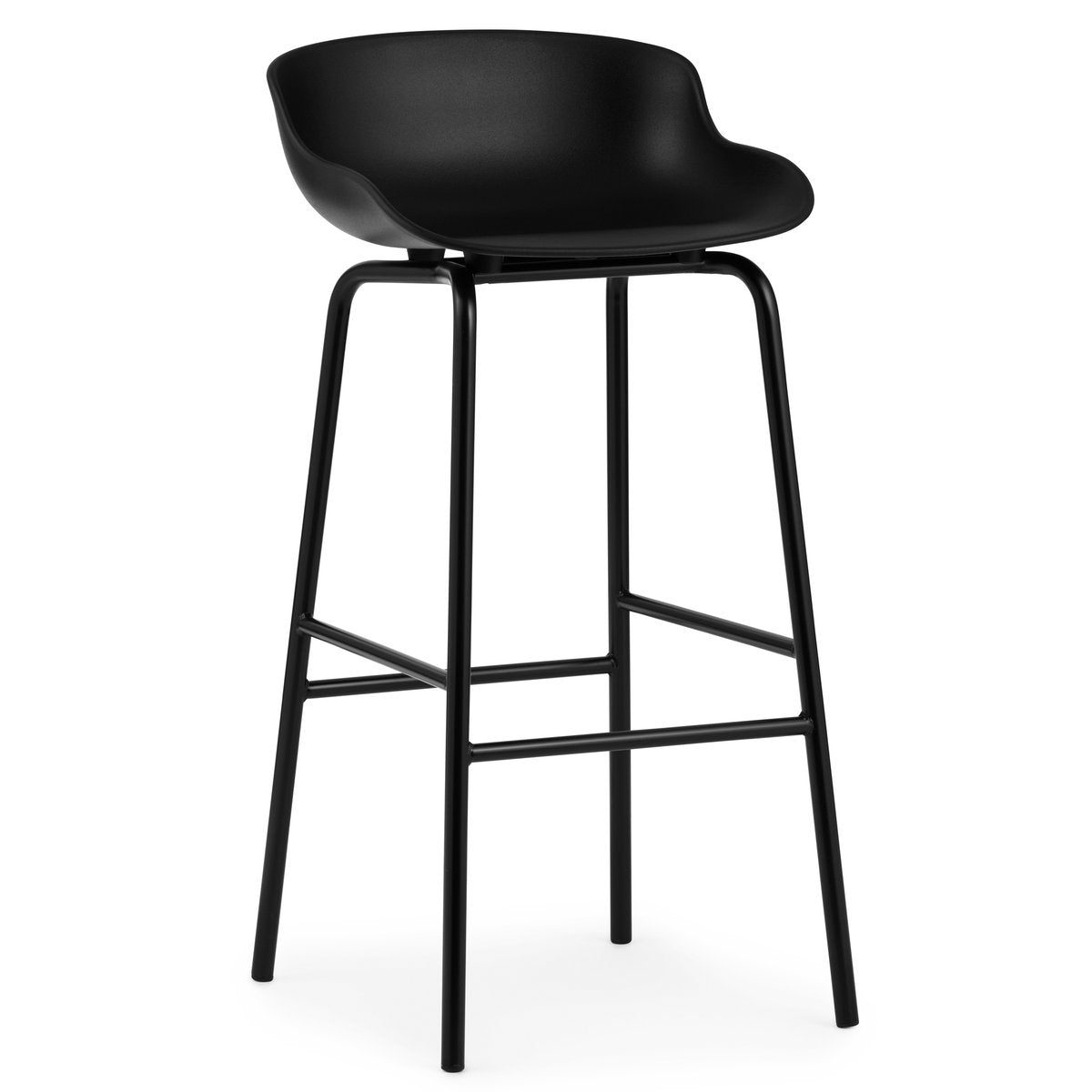 Normann Copenhagen Hyg barstool metal legs 75 cm Black