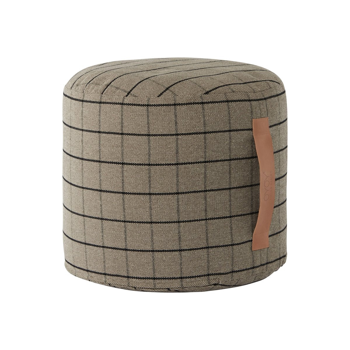 OYOY Grid pouf Ø40 cm clay