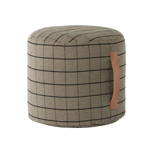 OYOY Grid pouf Ø40 cm clay