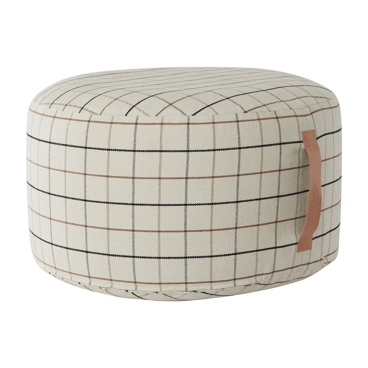 OYOY Grid pouf Ø65 cm off white