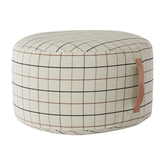 OYOY Grid pouf Ø65 cm off white