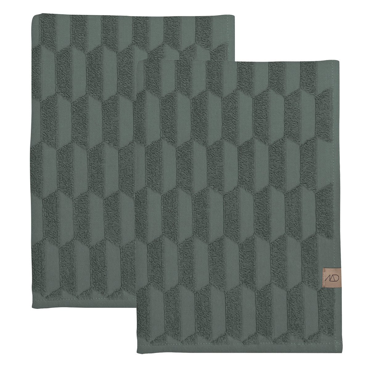 Mette Ditmer Geo guest towel 2-pack Pine green