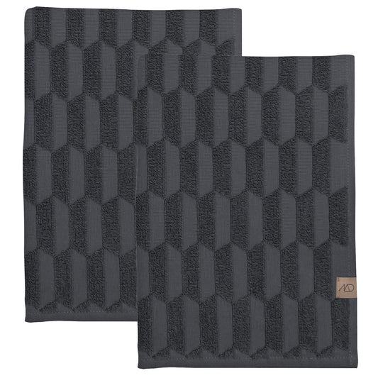 Mette Ditmer Geo guest towel 2-pack Anthracite