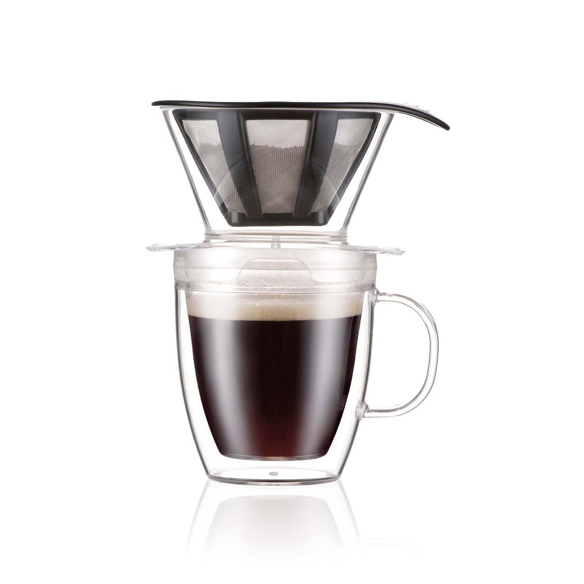 Bodum Pour Over doppelwandige Tasse mit Filter 35cl Transparent