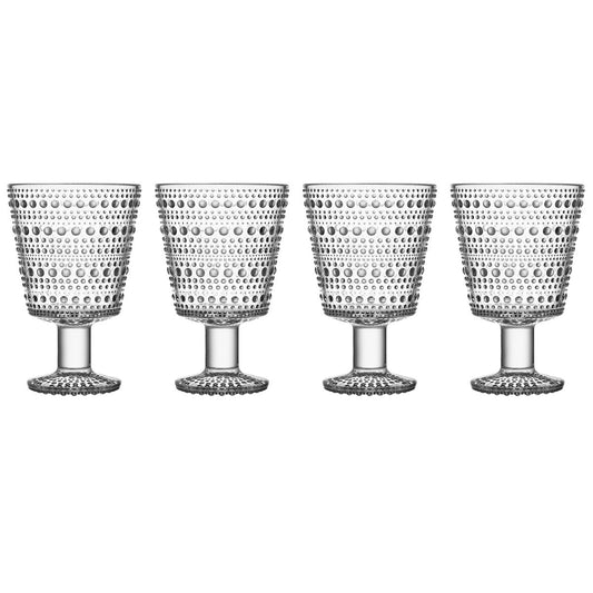 Iittala Kastehelmi dricksglas på fot 26 cl 4-pack Klar