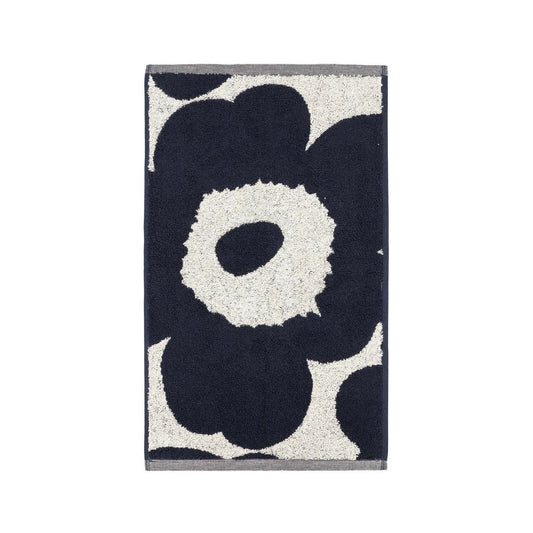 Marimekko Unikko handduk naturvit-mörkblå 30x50 cm