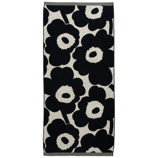 Marimekko Unikko handduk naturvit-mörkblå 70x150 cm