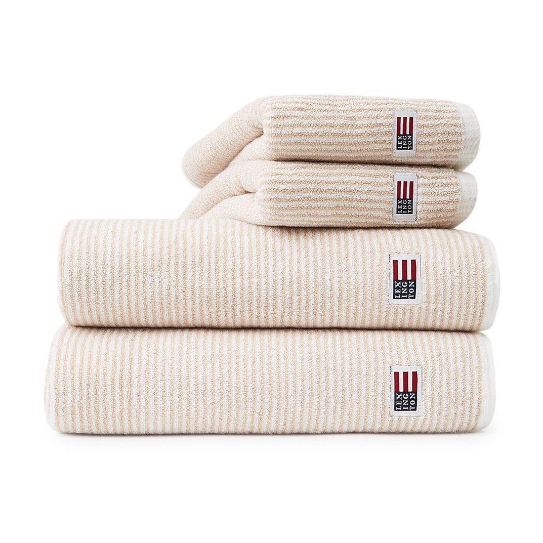 Lexington Icons Original Striped towel 30x50 cm white-tan