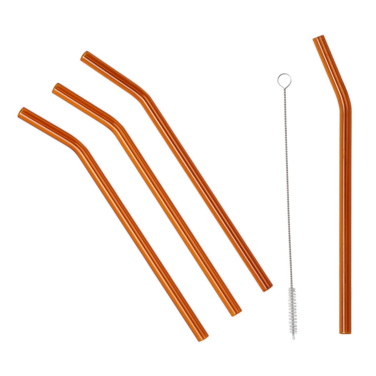 Broste Copenhagen Malle straw 4-pack brown