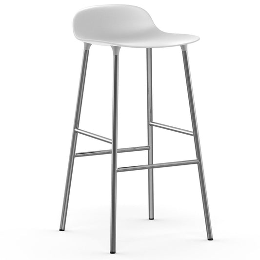 Normann Copenhagen Form bar stool chrome leg 75 cm white