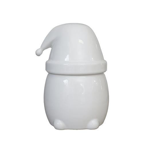 DBKD Eating Santa jar with lid large shiny white