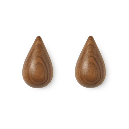 Normann Copenhagen Dropit knob 2-pack walnut small