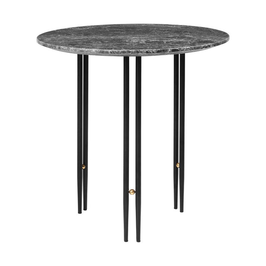 GUBI IOI coffee table Ø50 cm black-brass-grey marble