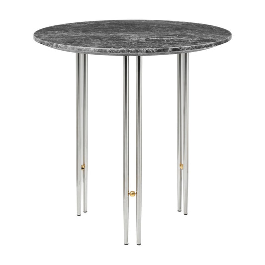 GUBI IOI coffee table Ø50 cm chrome-brass-grey marble