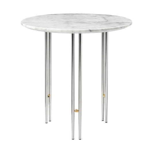 GUBI IOI coffee table Ø50 cm chrome-brass-white marble