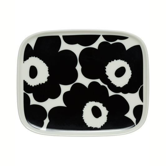 Marimekko Unikko tallrik 12x15 cm Svart-vit