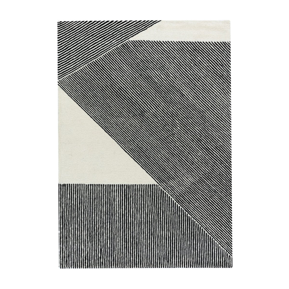 NJRD Stripes Wollteppich naturweiß 170 x 240cm