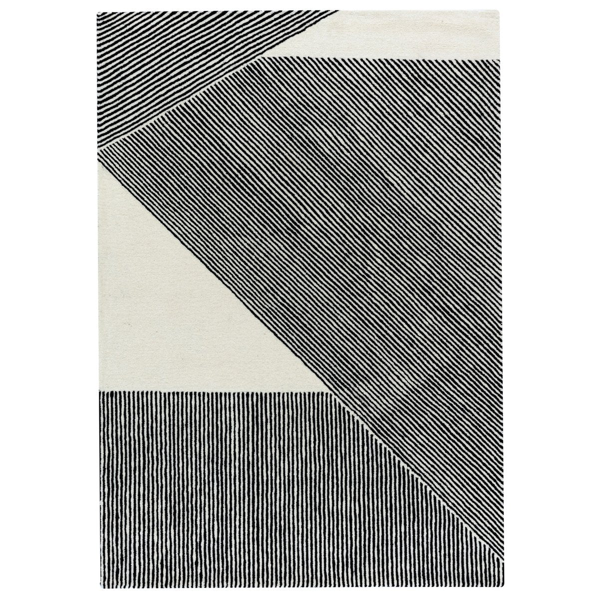 NJRD Stripes Wollteppich naturweiß 200 x 300cm