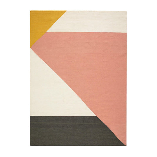 NJRD Stripes blocks Kelim Teppich rosa 170 x 240cm