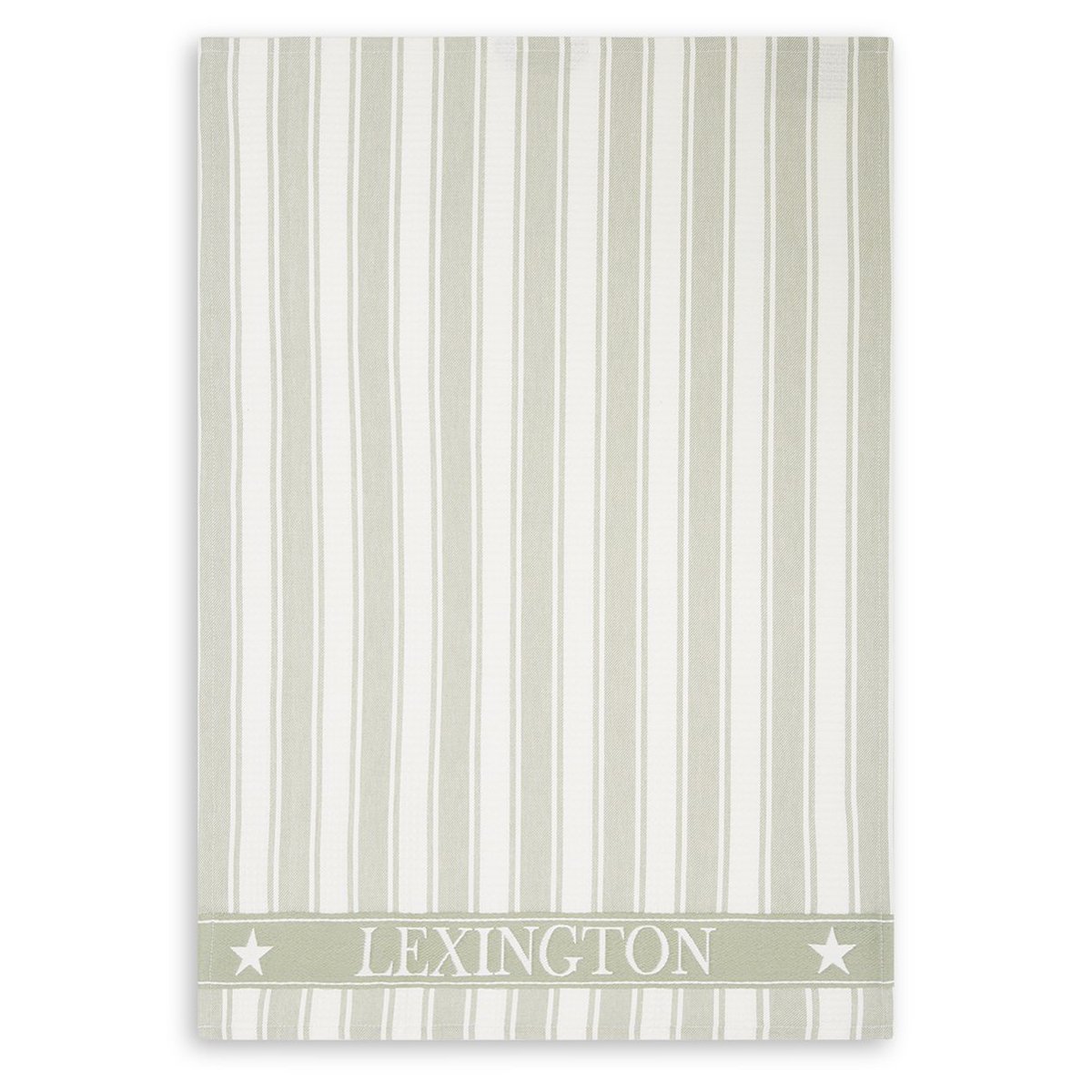 Lexington Icons Waffle Striped kitchen towel 50x70 cm sage green-white