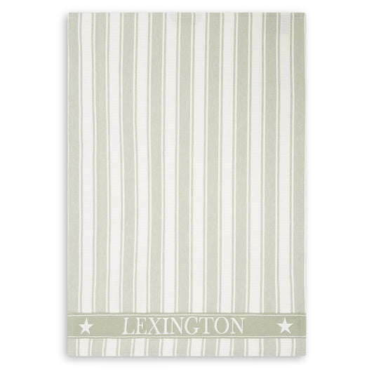 Lexington Icons Waffle Striped kitchen towel 50x70 cm sage green-white