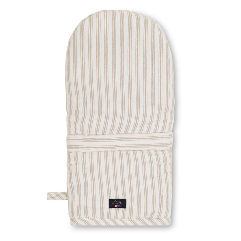 Lexington Icons Herringbone Striped oven glove beige-white