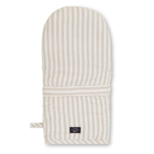 Lexington Icons Herringbone Striped oven glove beige-white