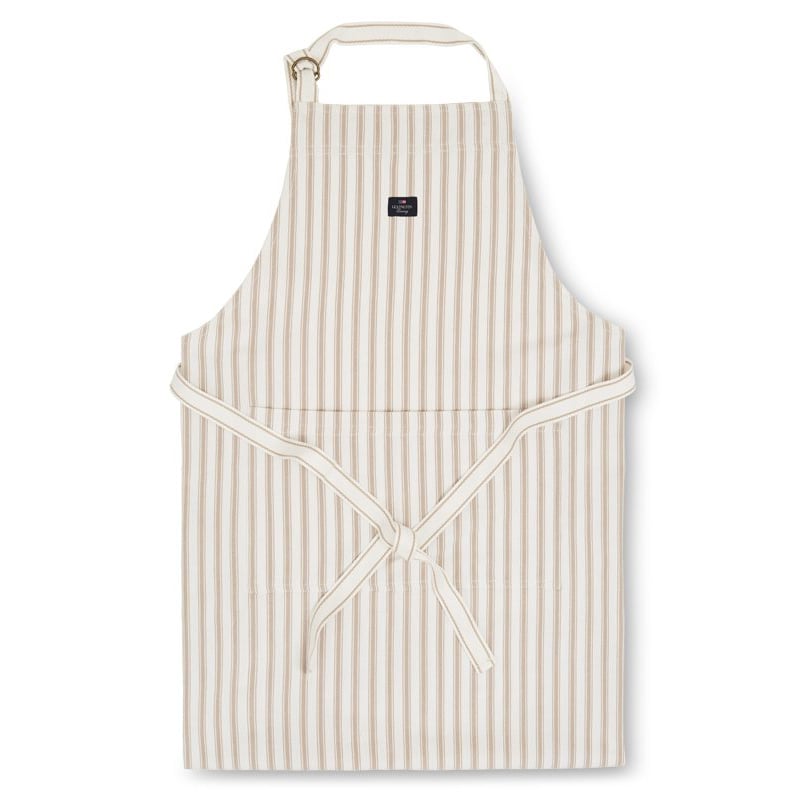 Lexington Icons Herringbone Striped Schürze Beige-white