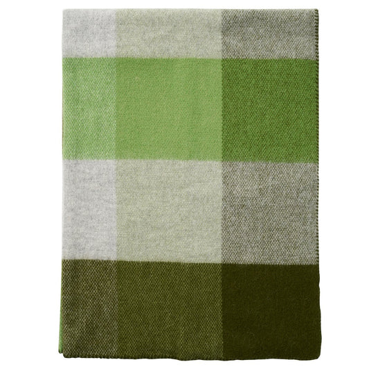 Klippan Yllefabrik Block ullfilt 130x180 cm Green