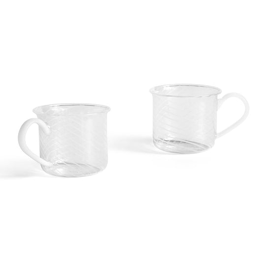 HAY Borosilicate Tasse 2er Pack White swirl