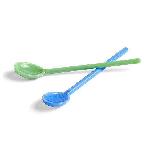 HAY Mono Glaslöffel 2er Pack Sky blue-green