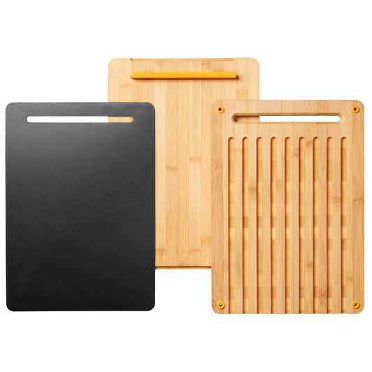 Fiskars Functional Form cutting board 3 pieces bamboo-plastic