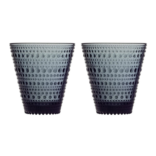 Iittala Kastehelmi Glas 2er Pack Dunkelgrau