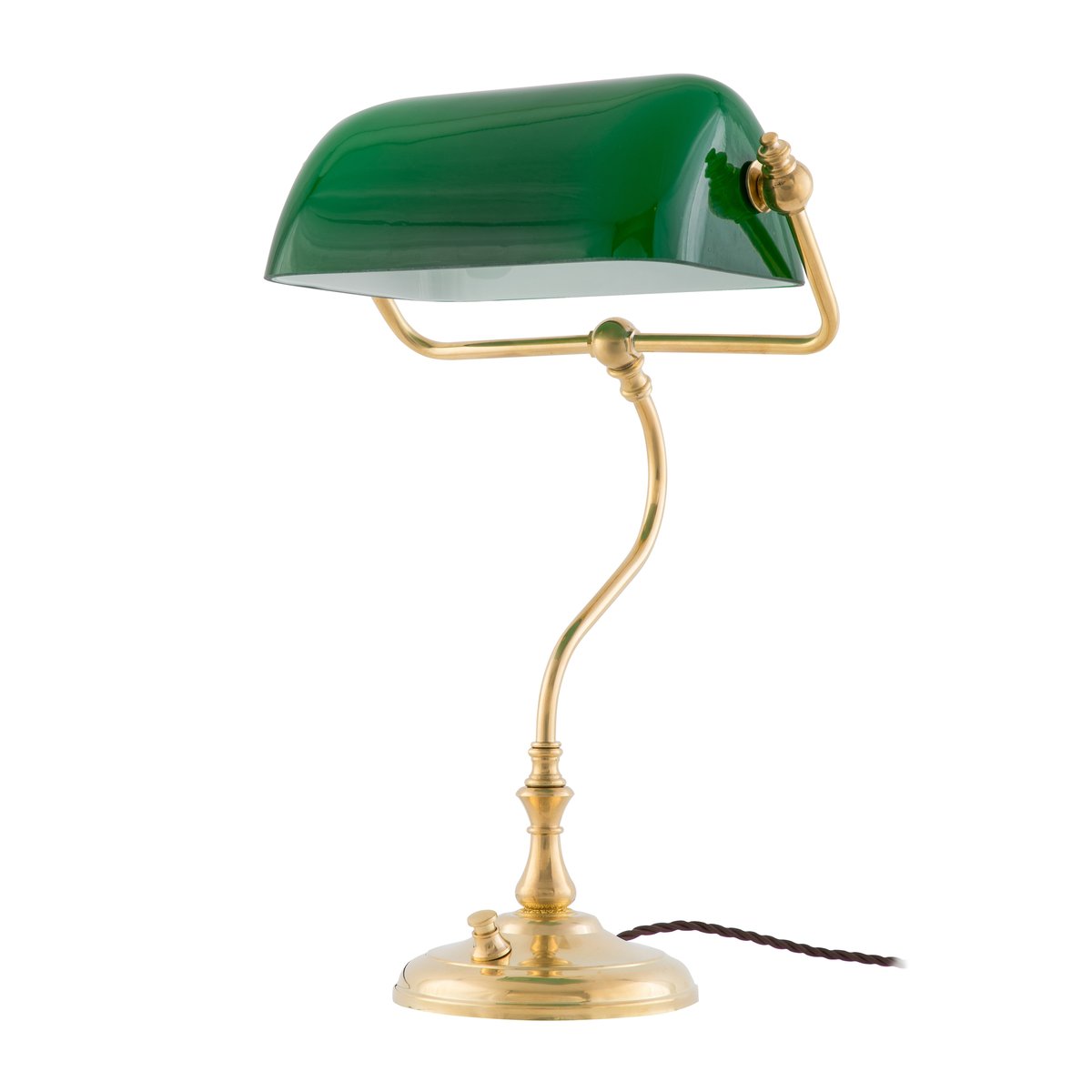 Karlskrona Lampfabrik Bankirlamp table lamp brass-green