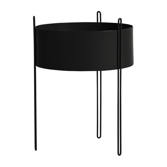 Woud Pidestall flowerpot large Ø40 cm Black