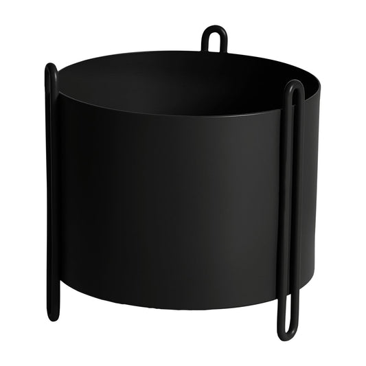 Woud Pidestall flower pot small Ø15 cm Black