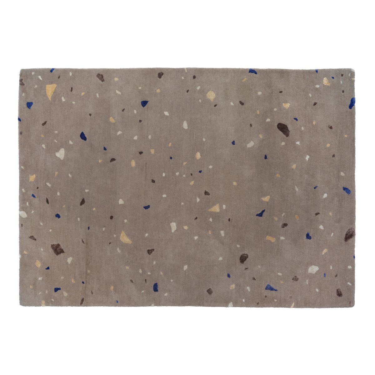 Broste Copenhagen Terrazzo Wollteppich 140 x 200cm Carafe brown-blue spot