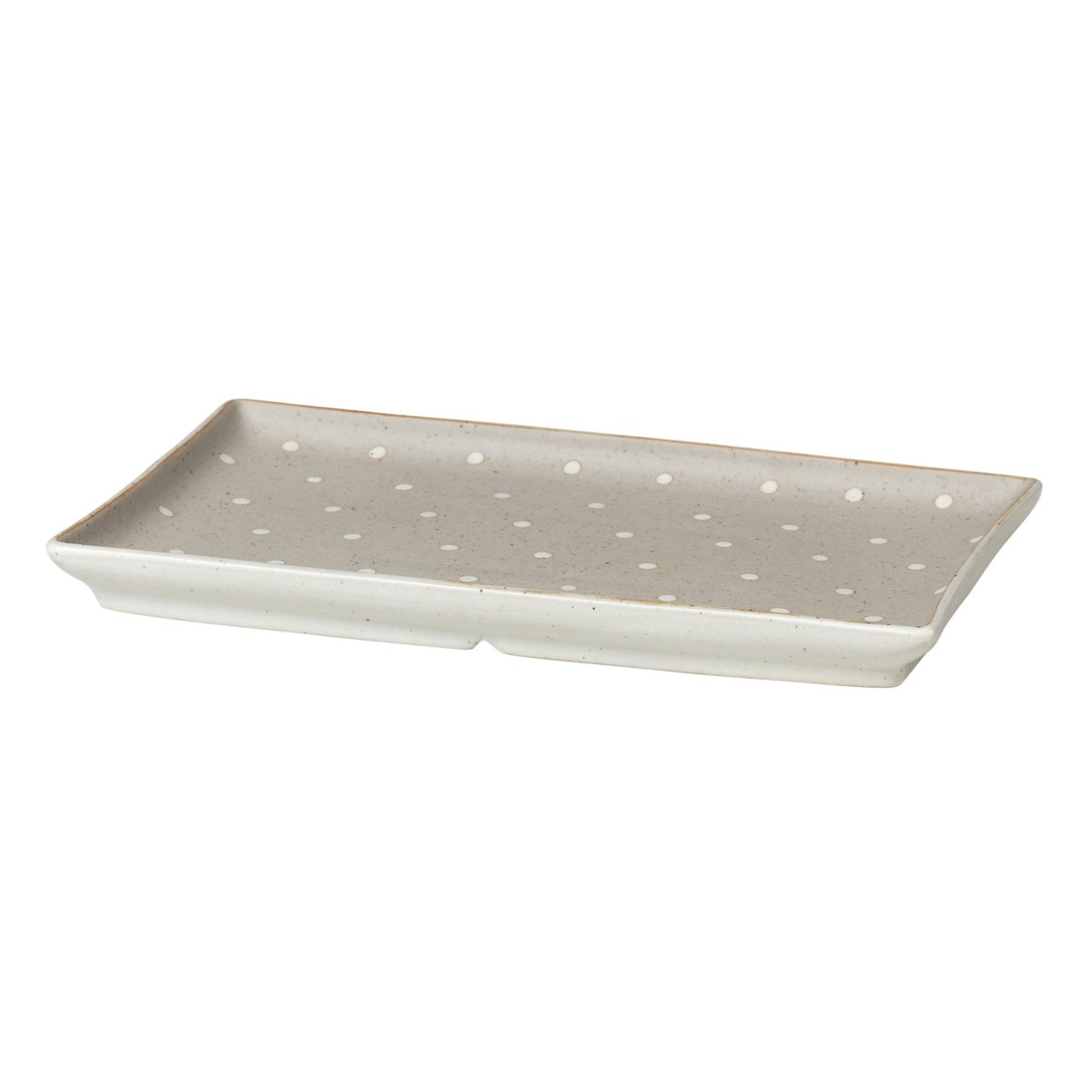 Broste Copenhagen Eli tallrik 12x20 cm Matte soft light grey dots