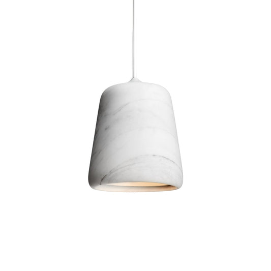 New Works Material pendant lamp White marble