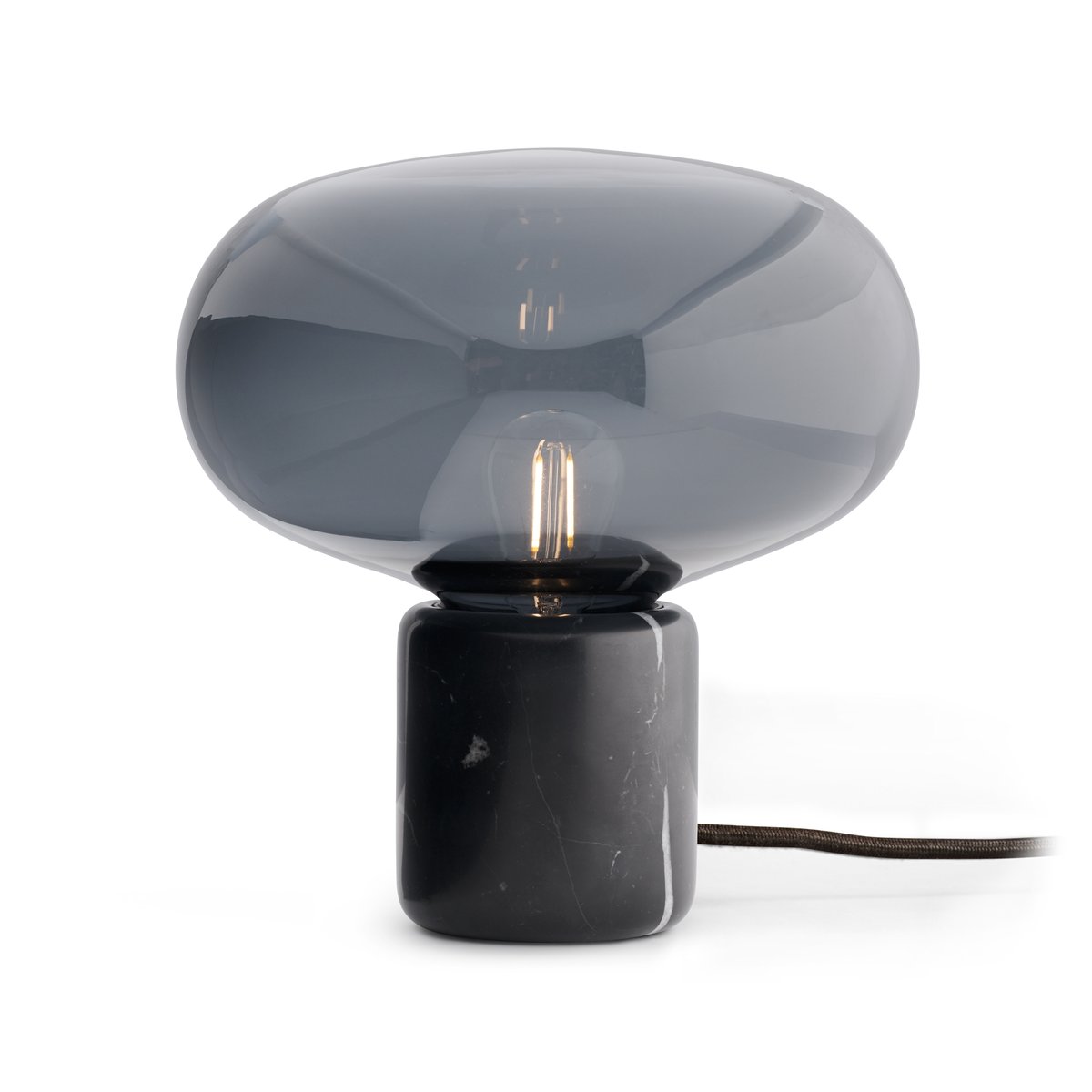 New Works Karl-Johan table lamp Black marquina-smoked glass