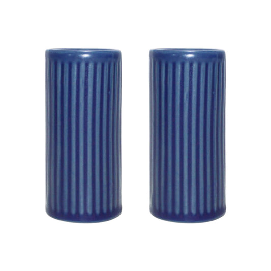 Aida Groovy salt- and pepper cellar Blue stoneware