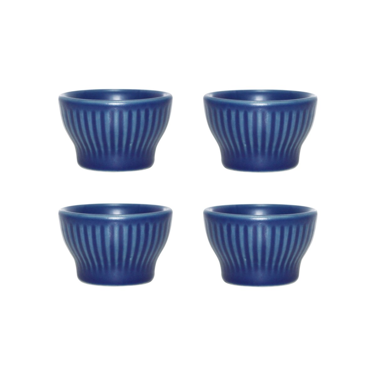 Aida Groovy egg cup 4-pack Blue stoneware