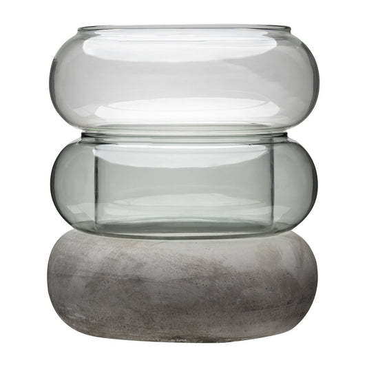 Muurla Bagel vase/lantern 22 cm grey