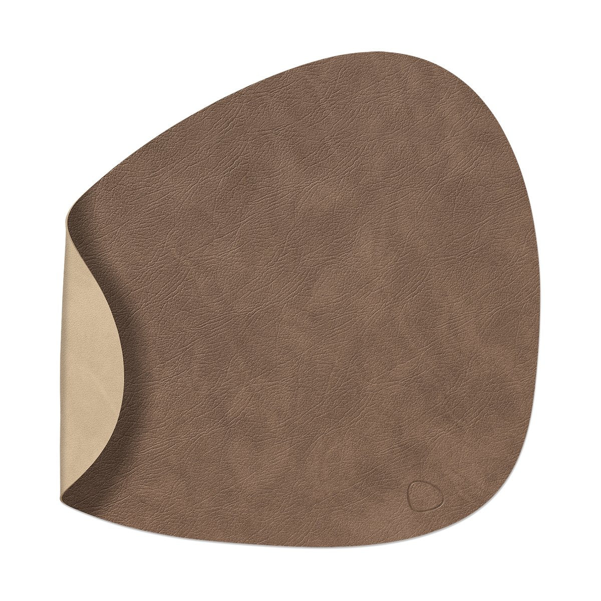 LIND DNA Cloud-Nupo placemat reversible curve L 1 pcs Brown-sand