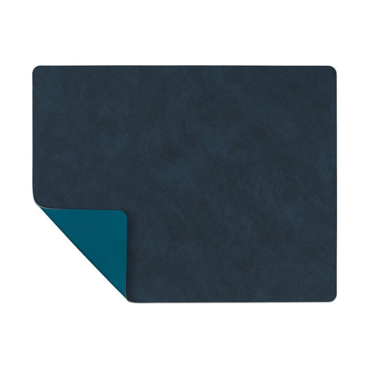 LIND DNA Nupo placemat reversible square L 1 pc Midnight blue-petrol