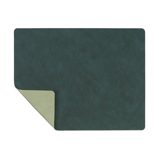 LIND DNA Nupo placemat reversible square L 1 pc Dark green-olive green