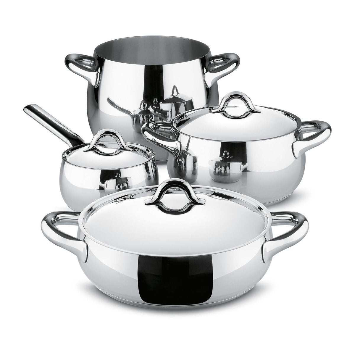 Alessi Mami pot set 7 pieces Stainless steel