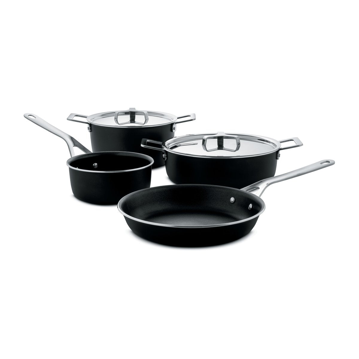 Alessi Pots&Pans grytset 6 delar Svart