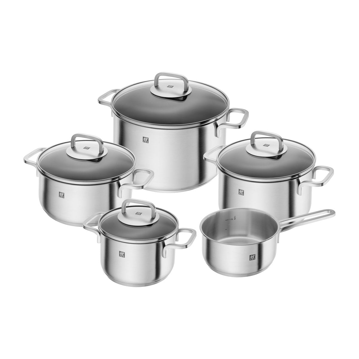 Zwilling Zwilling Cube saucepan set 5 pieces Stainless steel-clear