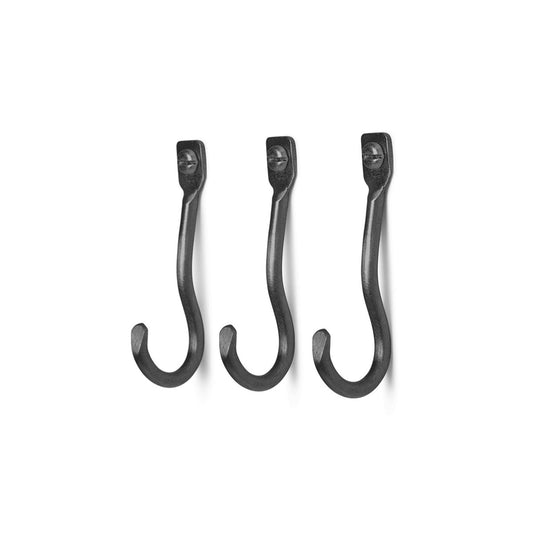 ferm LIVING Curvature hook 3-pack Black brass